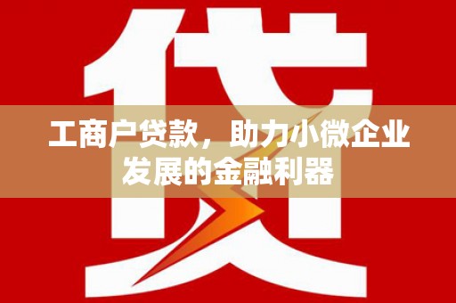 中和工商户贷款，助力小微企业发展的金融利器