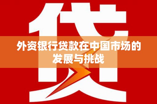 尚义外资银行贷款在中国市场的发展与挑战