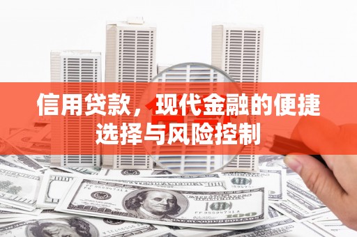 荆州信用贷款，现代金融的便捷选择与风险控制