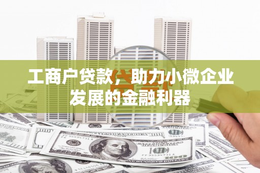 西畴工商户贷款，助力小微企业发展的金融利器