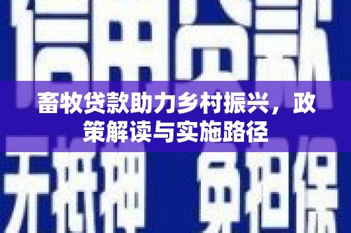 博乐畜牧贷款助力乡村振兴，政策解读与实施路径