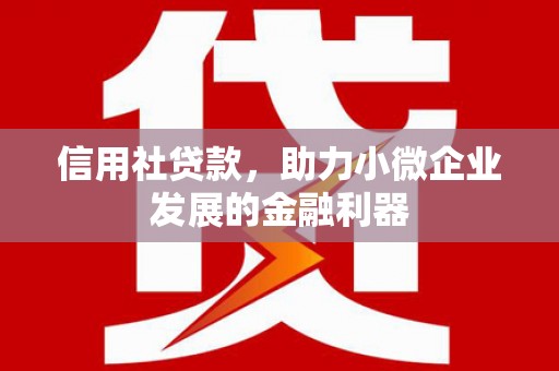 顺德信用社贷款，助力小微企业发展的金融利器