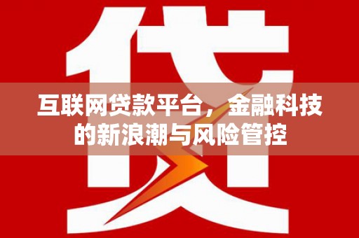 宿迁互联网贷款平台，金融科技的新浪潮与风险管控
